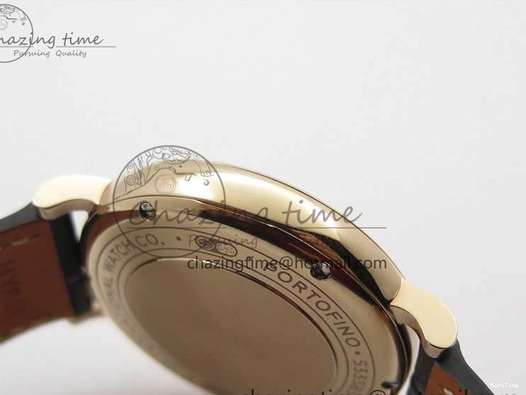 MIROTIME 0522 Durable Portofino 37mm RG V7F 1:1 Best Edition Gray Dial Diamonds Bezel on Black Leather Strap A 7089